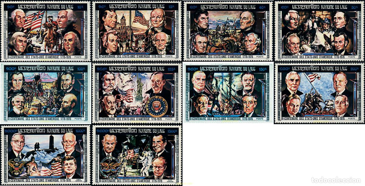 Sellos: 60446 MNH LAOS 1975 BICENTENARIO DE LA INDEPENDENCIA DE LOS ESTADOS UNIDOS