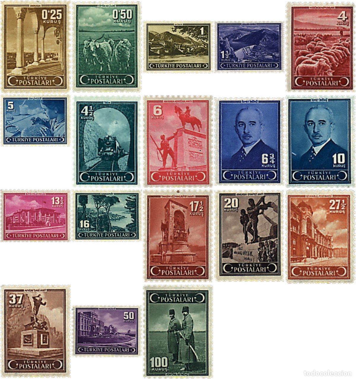 Sellos: 608826 HINGED TURQUIA 1943 MOTIVOS VARIOS