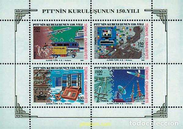 Sellos: 60428 MNH TURQUIA 1990 150 ANIVERSARIO DEL CORREO TURCO