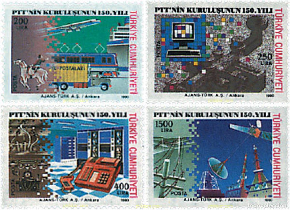 Sellos: 59350 MNH TURQUIA 1990 150 ANIVERSARIO DEL CORREO TURCO