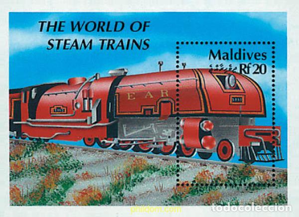 Sellos: 340665 MNH MALDIVAS 1990 LOCOMOTORAS