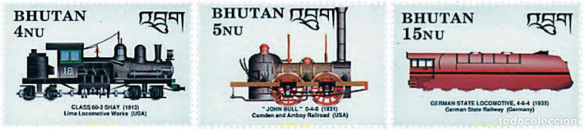 Sellos: 292741 MNH BHUTAN 1990 LOCOMOTORAS DE VAPOR