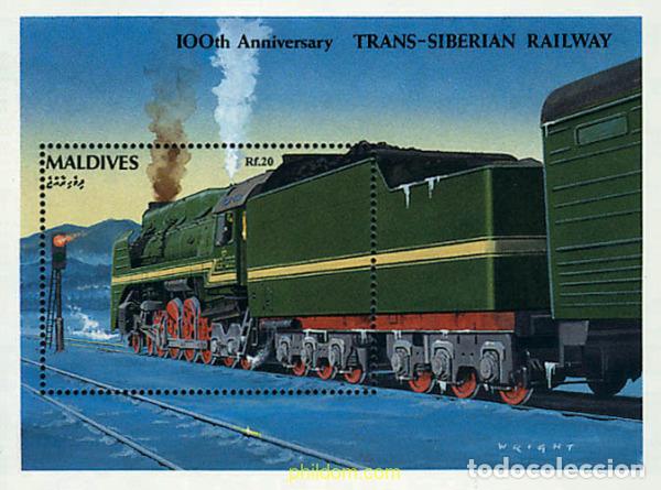 Sellos: 55820 MNH MALDIVAS 1992 CENTENARIO DEL TRANSIBERIANO