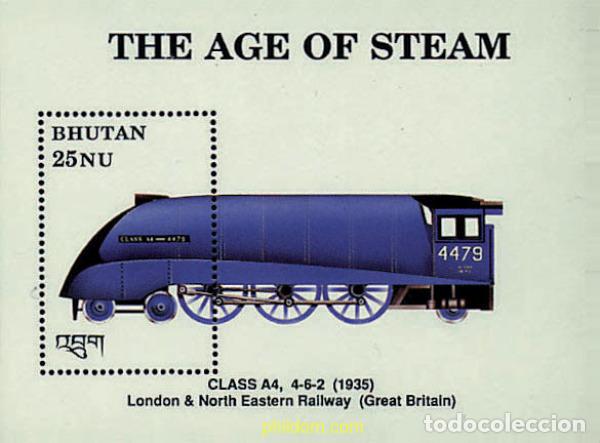 Sellos: 257291 MNH BHUTAN 1990 LOCOMOTORAS DE VAPOR