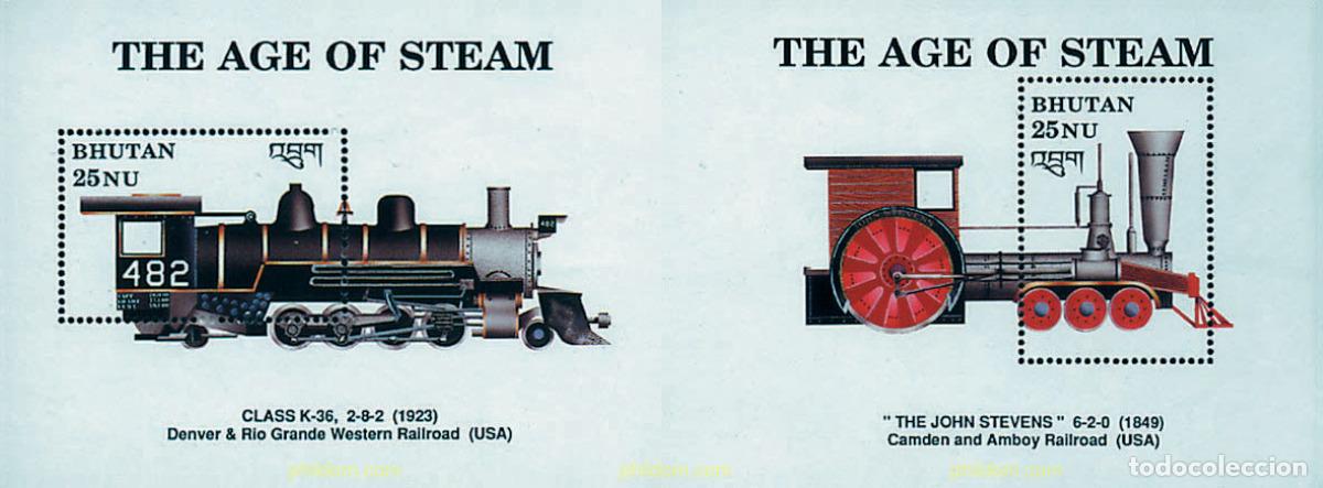 Sellos: 293083 MNH BHUTAN 1990 LOCOMOTORAS DE VAPOR