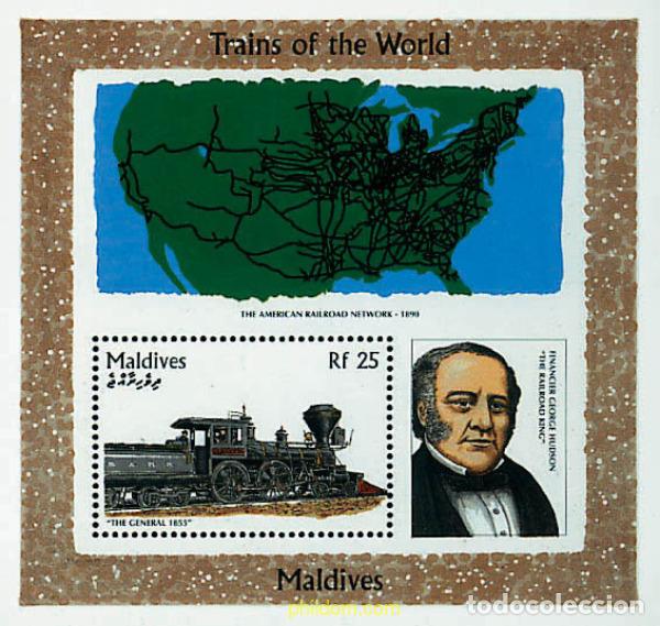 Sellos: 340928 MNH MALDIVAS 1996 TRENES DEL MUNDO