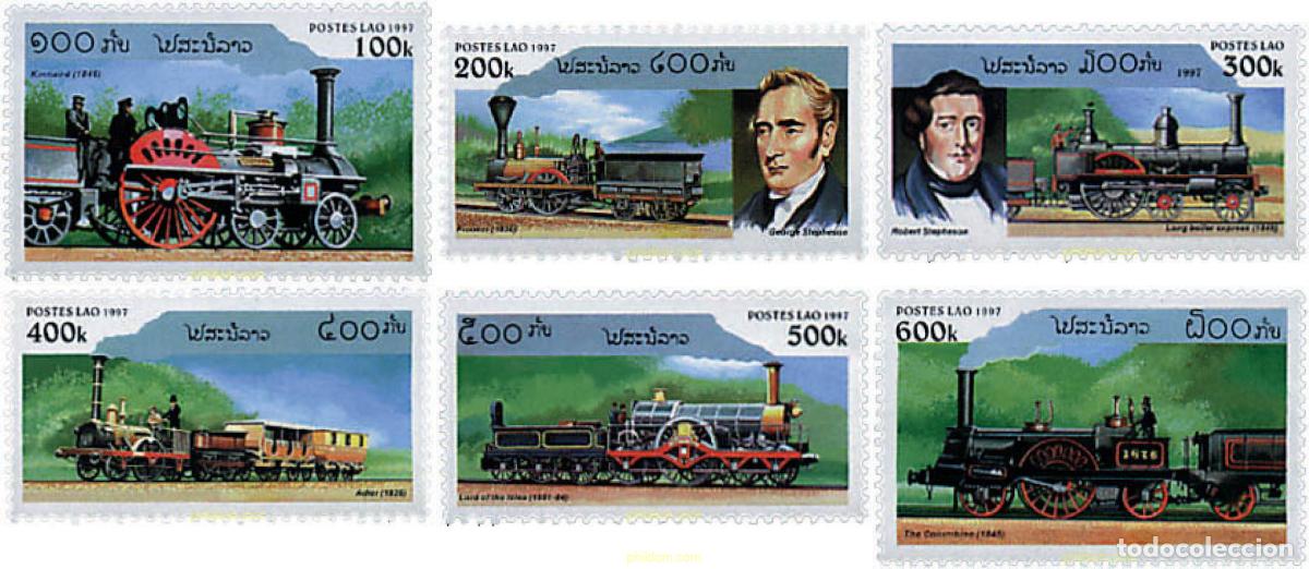 Sellos: 55557 MNH LAOS 1997 LOCOMOTORAS DE VAPOR