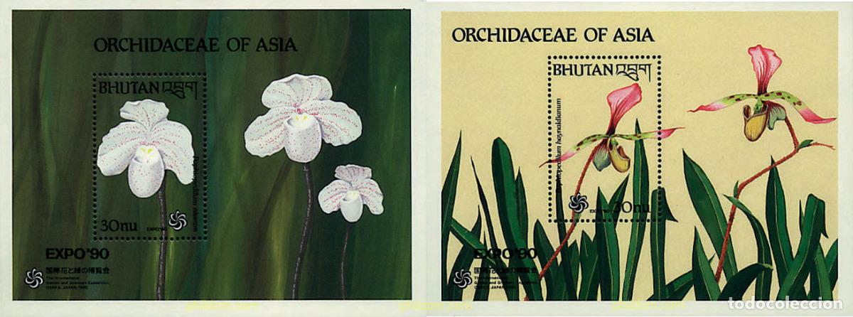 Sellos: 292749 MNH BHUTAN 1990 EXPO 90. EXPOSICION UNIVERSAL DE JARDINES Y ESPACIOS VERDES DE OSAKA