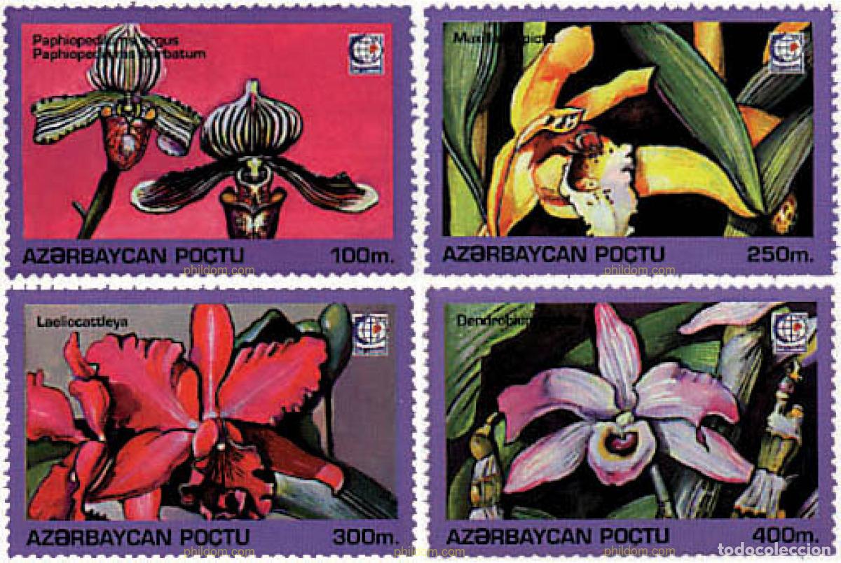 Sellos: 97705 MNH AZERBAIYAN 1995 SINGAPORE 95. EXPOSICION FILATELICA INTERNACIONAL. ORQUIDEAS