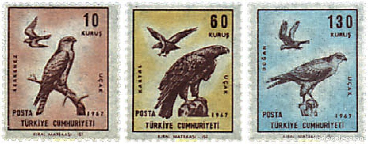 Sellos: 209878 USED TURQUIA 1967 AVES DE PRESA