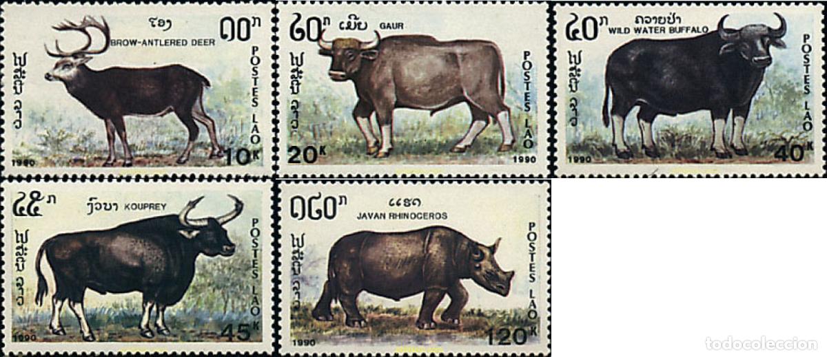 Sellos: 41295 MNH LAOS 1990 HERBIVOROS LOCALES