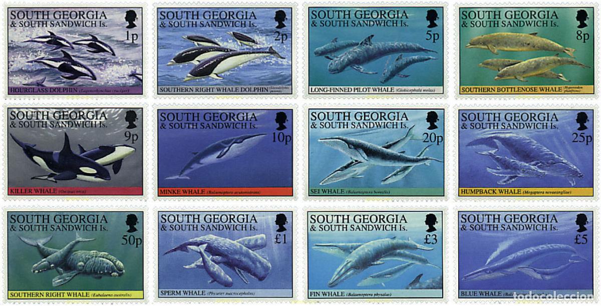 Sellos: 45571 MNH GEORGIA SUR Y SANDWICH SUR 1994 BALLENAS Y DELFINES