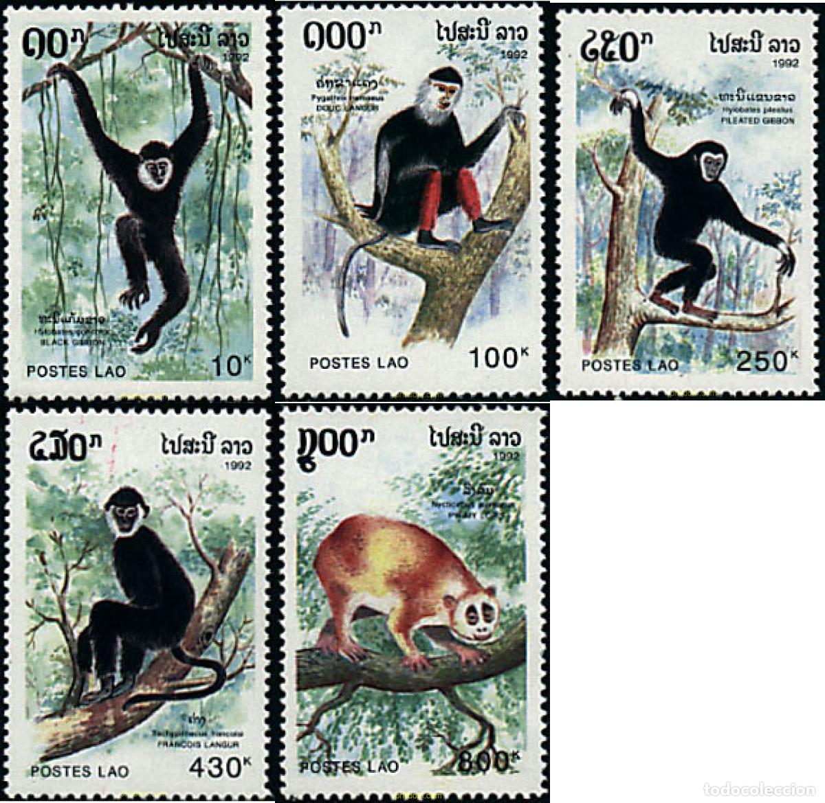 Sellos: 41291 MNH LAOS 1992 PRIMATES