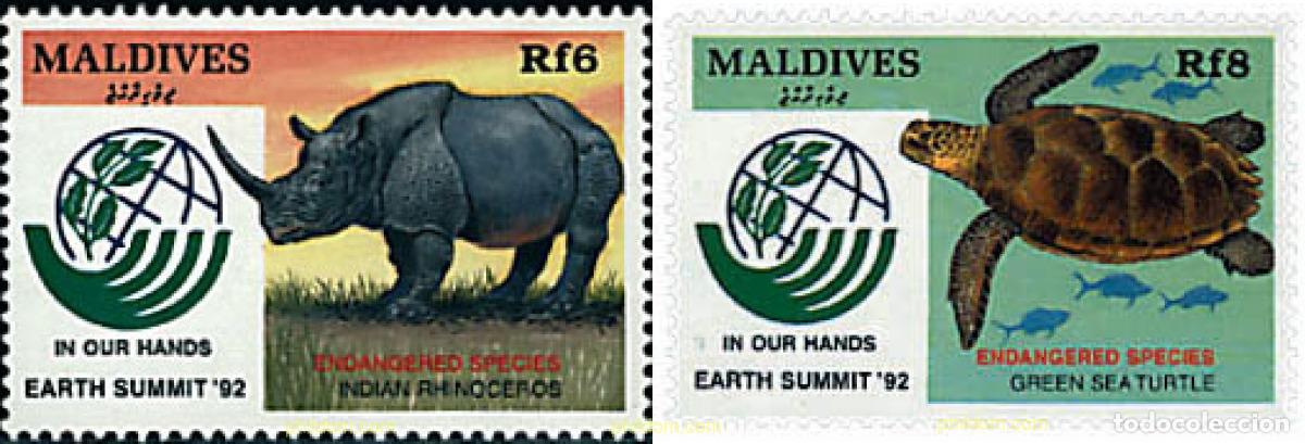 Sellos: 69648 MNH MALDIVAS 1993 FAUNA EN PELIGRO DE EXTINCION