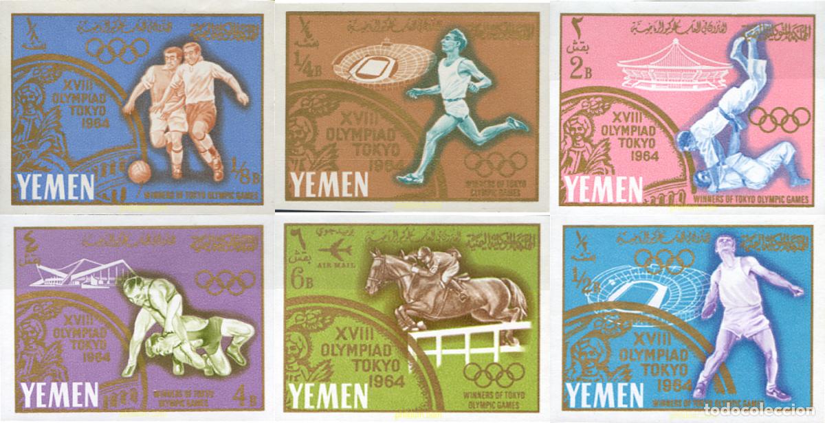 Sellos: 21288 MNH YEMEN. Reino 1965 18 JUEGOS OLIMPICOS VERANO TOKIO 1964