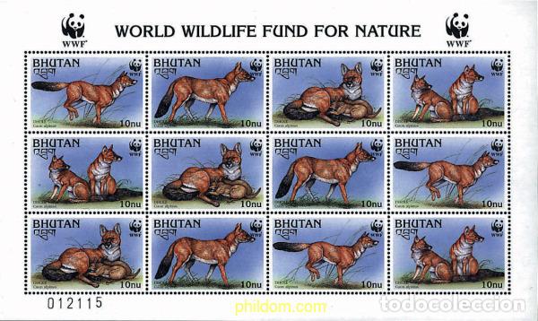 Sellos: 12670 MNH BHUTAN 1997 PERRO ROJO ASIATICO
