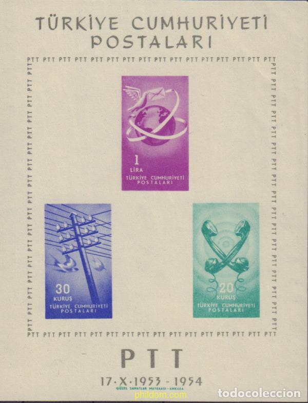 Sellos: 33134 MNH TURQUIA 1954 PRIMER ANIVERSARIO DE LA LEY DE REORGANIZACION DE CORREOS