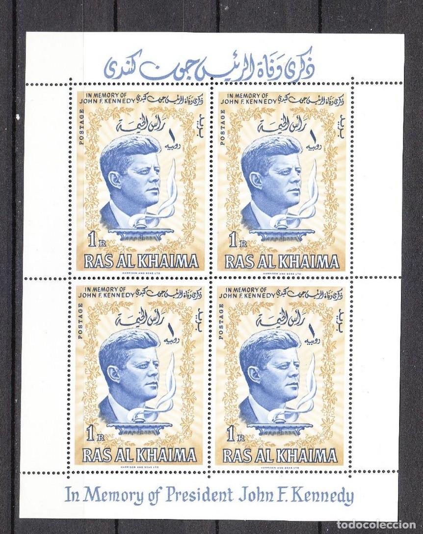 Sellos: RAS AL-KHAIMAH 1965 SHEET MNH JFK JOHN FITZGERALD KENNEDY PRESIDENTES PRESIDENTS
