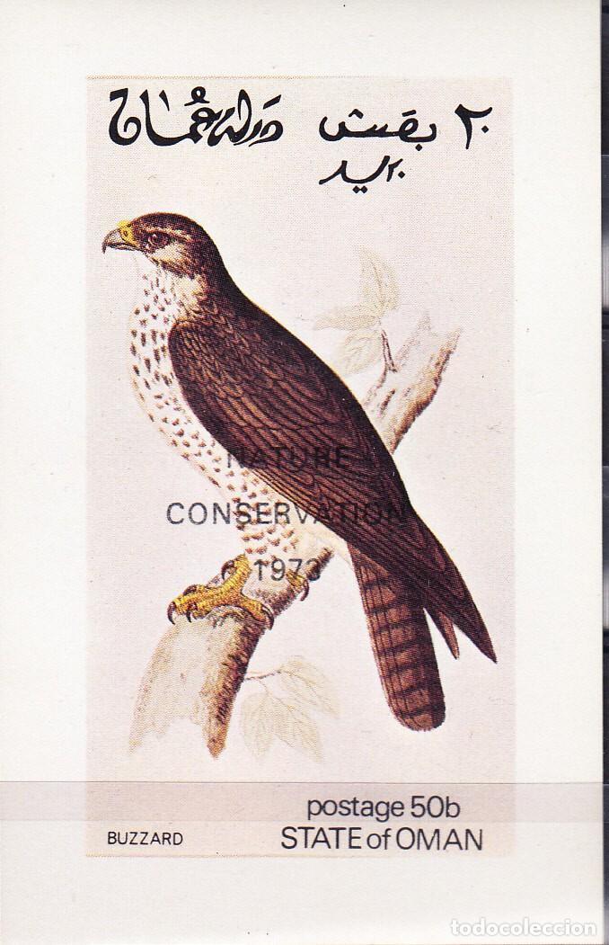 Sellos: OMAN 1972 SHEET MNH OVERPRINTED BUZZARD FAUNA RAPACES BIRDS OF PREY AVES DE PRESA OISEAUX DE PROIE
