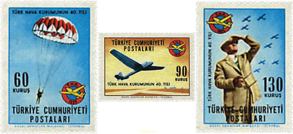 Sellos: 40149 MNH TURQUIA 1965 40 ANIVERSARIO DE LA ASOCIACION NACIONAL DE AVIACION