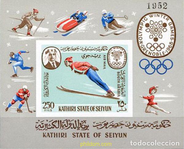 Sellos: 16092 MNH KATHIRI. Estado de Seiyun 1967 10 JUEGOS OLIMPICOS INVIERNO GRENOBLE 1968