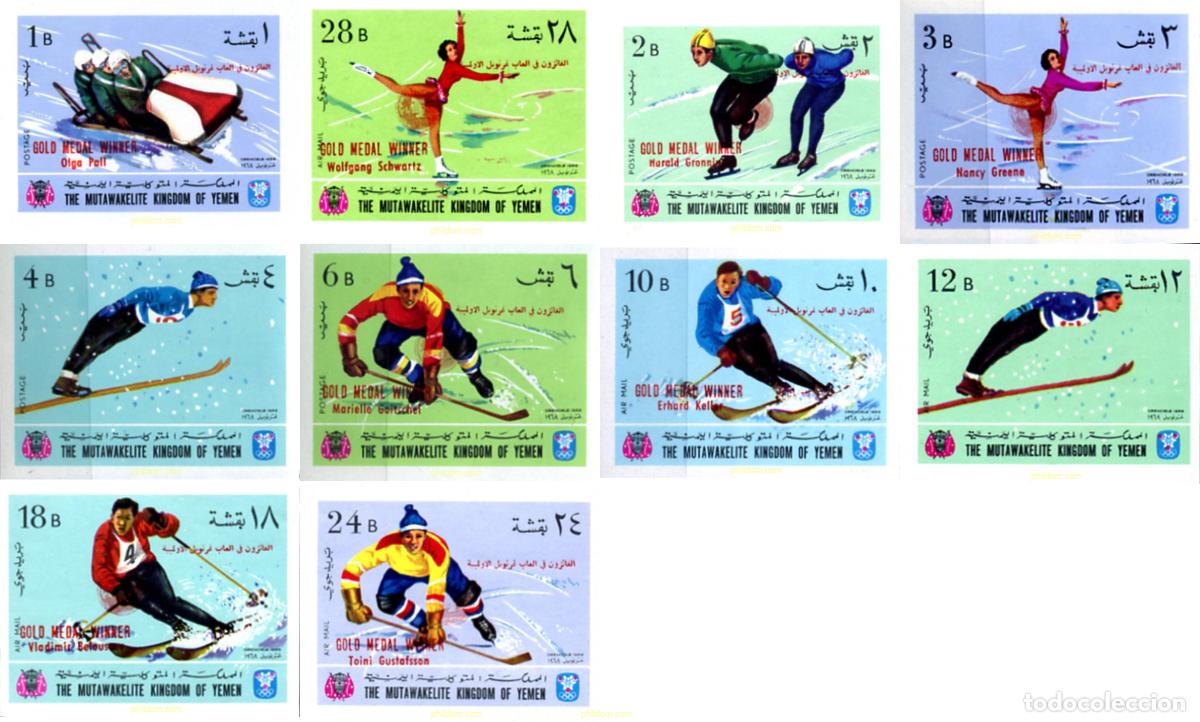 Briefmarken: 16141 MNH YEMEN. Reino 1968 MEDALLISTAS DE LOS 10 JUEGOS OLIMPICOS DE INVIERNO. GRENOBLE 1968