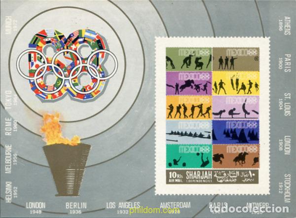 Sellos: 16130 MNH SHARJAH 1968 19 JUEGOS OLIMPICOS VERANO MEXICO 1968