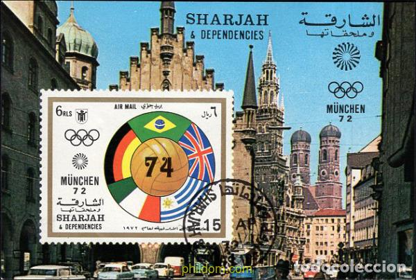 Sellos: 667963 USED SHARJAH 1972 TROFEO J.RIMET DE FUTBOL