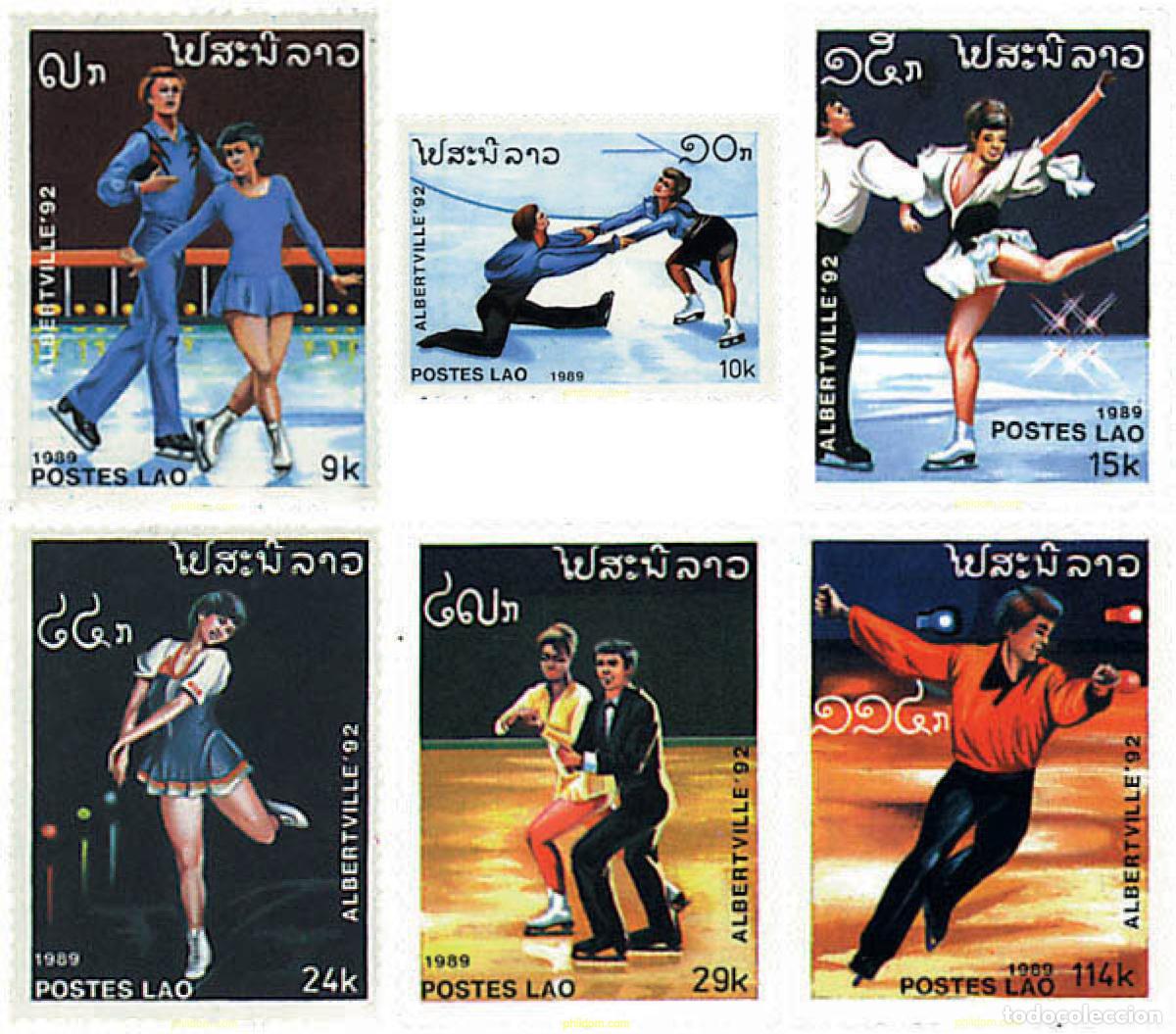 Sellos: 71147 MNH LAOS 1989 16 JUEGOS OLIMPICOS INVIERNO ALBERTVILLE 1992