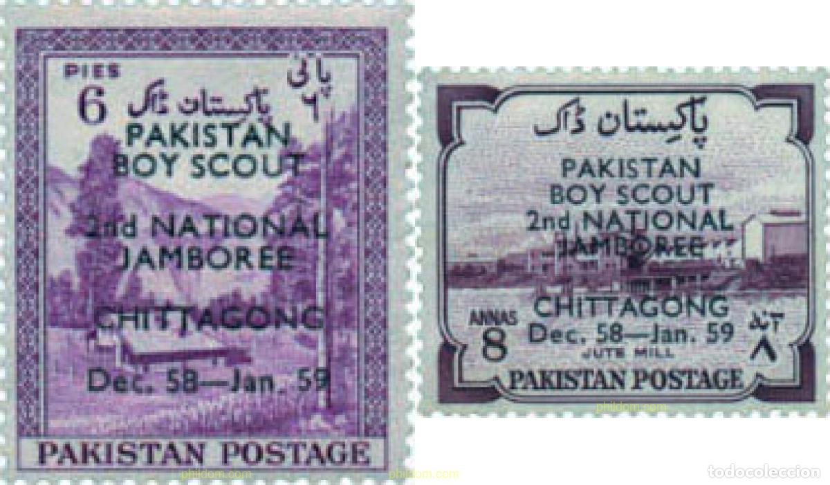 Timbres: 38753 MNH PAKISTAN 1958 2 JAMBOREE NACIONAL EN CHITTAGONG
