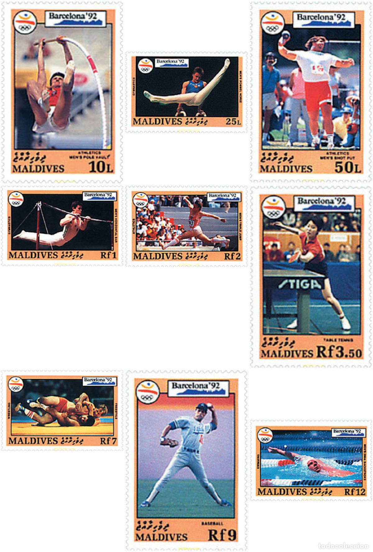 Sellos: 68334 MNH MALDIVAS 1992 25 JUEGOS OLIMPICOS VERANO BARCELONA 1992