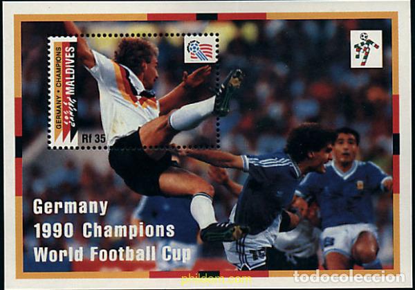Sellos: 340812 MNH MALDIVAS 1992 COPA DEL MUNDO DE FUTBOL. USA-94