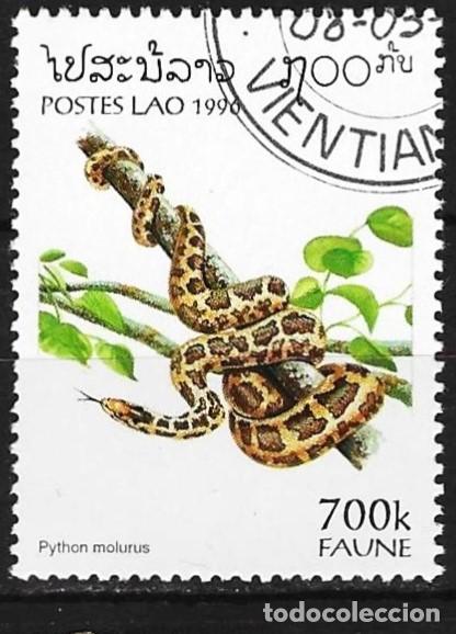 Timbres: Laos 1996 - Mi 1508 - YT 1216 - Serpiente : Pit&oacute;n de roca india