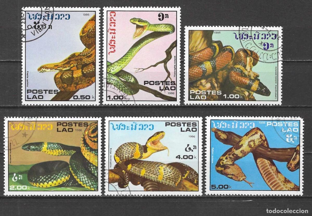 Briefmarken: Laos 1986 - Mi 929 a 934 - YT 722 a 727 - Serpientes