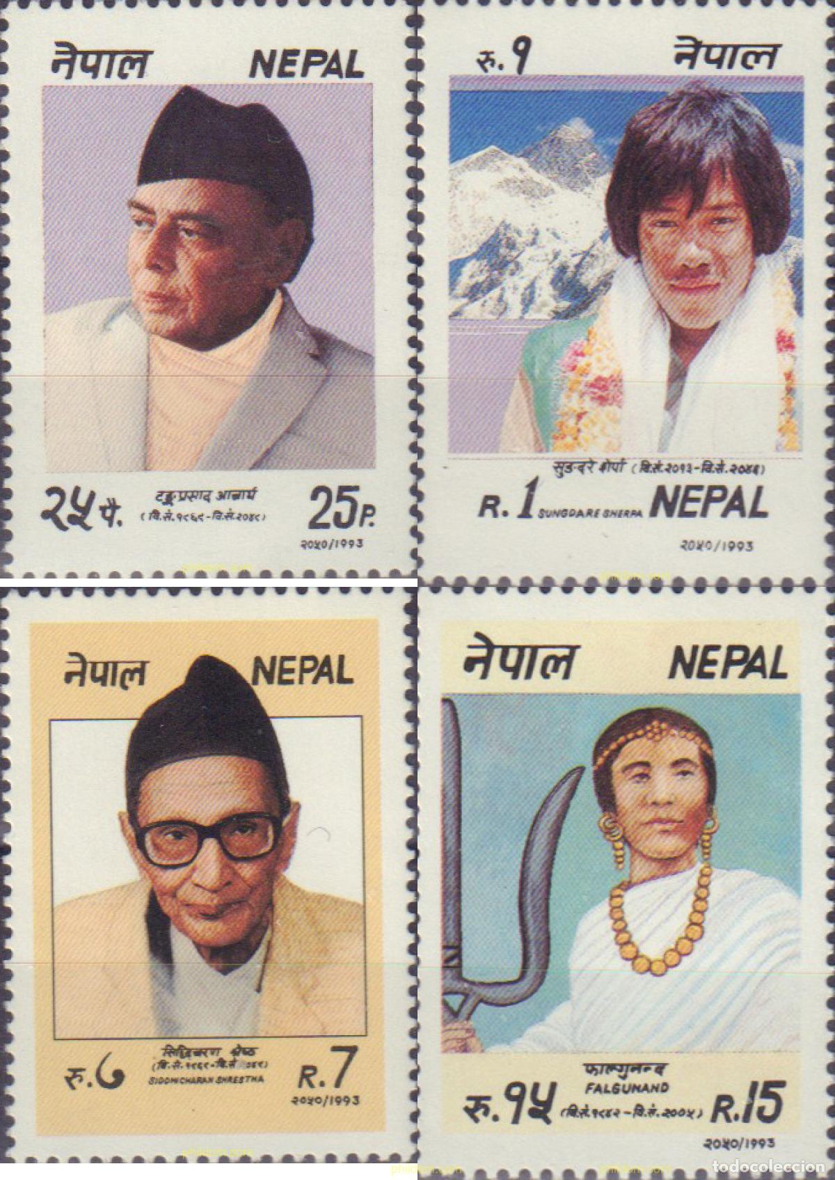 Sellos: 28056 MNH NEPAL 1993 PERSONAJES