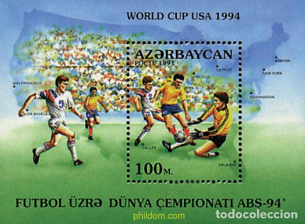 Sellos: 83835 MNH AZERBAIYAN 1994 COPA DEL MUNDO DE FUTBOL. USA-94