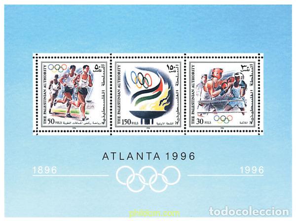 Sellos: 74023 MNH PALESTINA 1996 26 JUEGOS OLIMPICOS VERANO ATLANTA 1996 - CENTENARIO DE LOS JUEGOS OLIMPIC