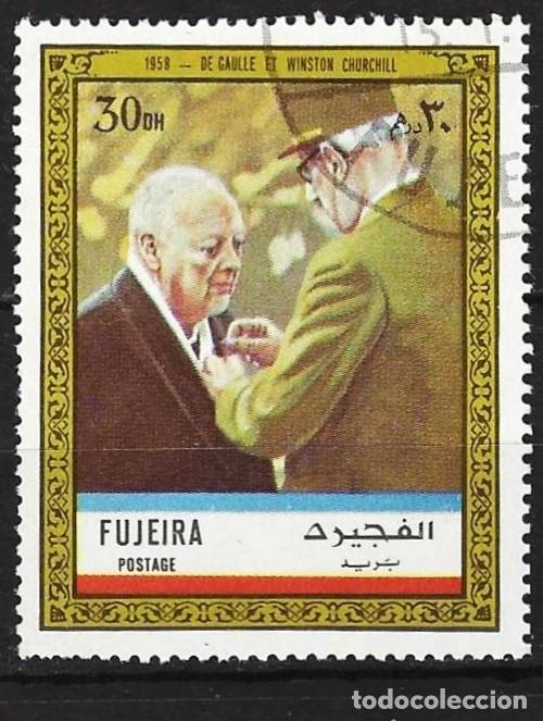 Sellos: Fujeira 1972 - Mi 945 - YT 123J - General De Gaulle y Churchill