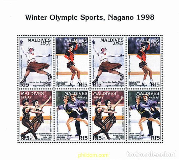 Sellos: 8282 MNH MALDIVAS 1997 18 JUEGOS OLIMPICOS DE INVIERNO NAGANO 1998
