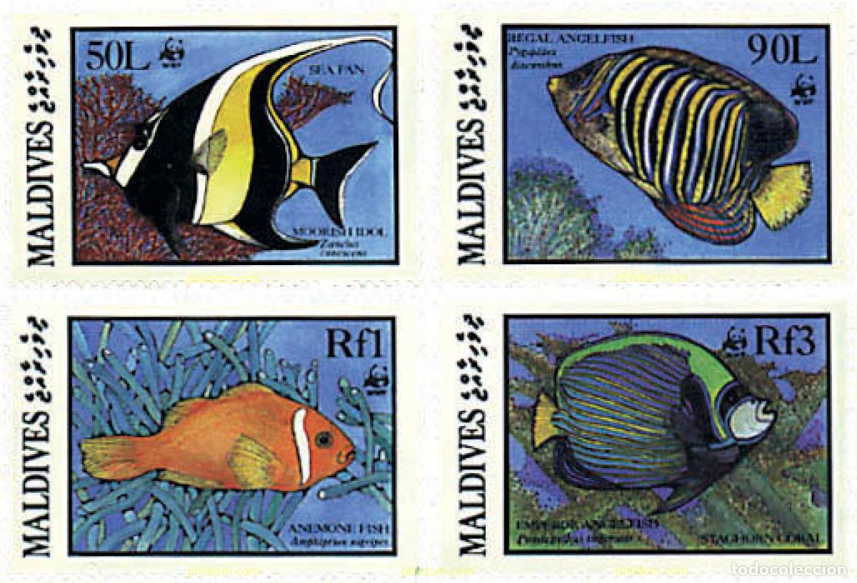 Sellos: 75077 MNH MALDIVAS 1986 PECES DE LOS ARRECIFES DE CORAL