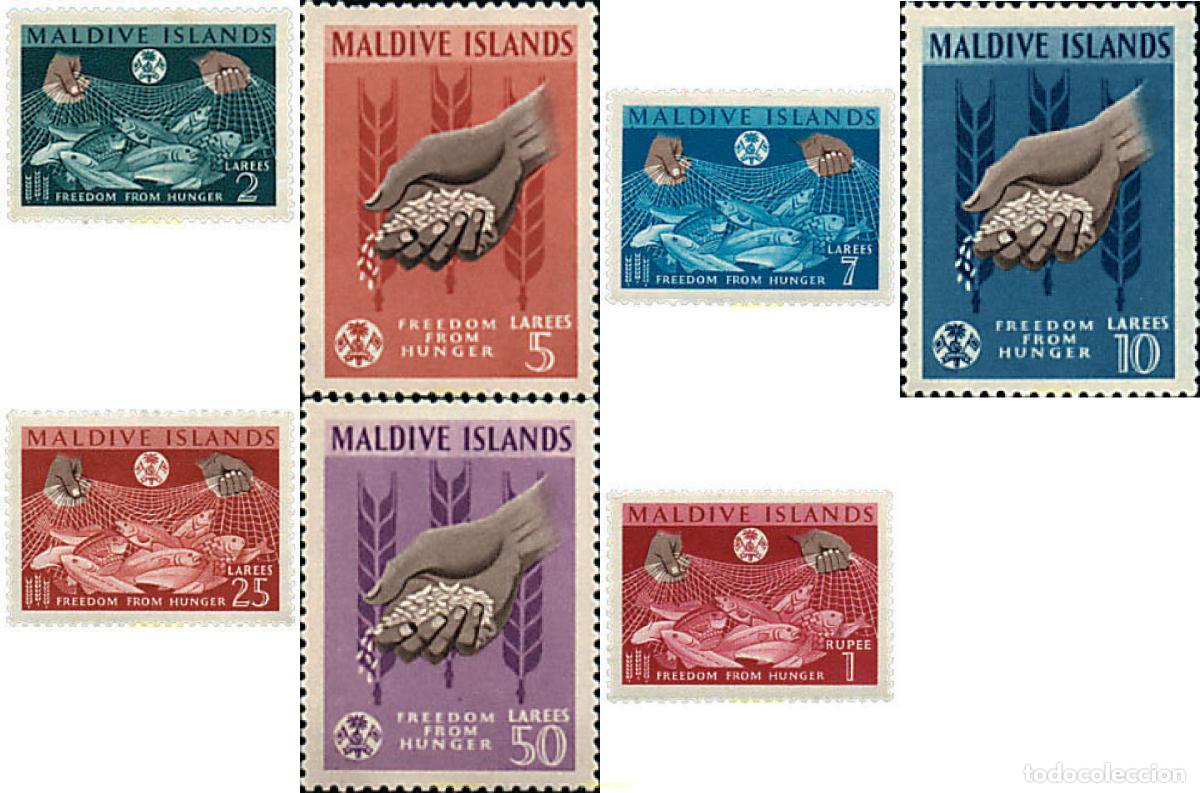 Sellos: 31619 MNH MALDIVAS 1963 CAMPA&Ntilde;A MUNDIAL CONTRA EL HAMBRE