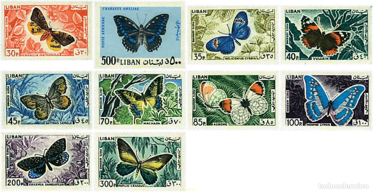 Sellos: 218121 HINGED LIBANO 1965 MARIPOSAS