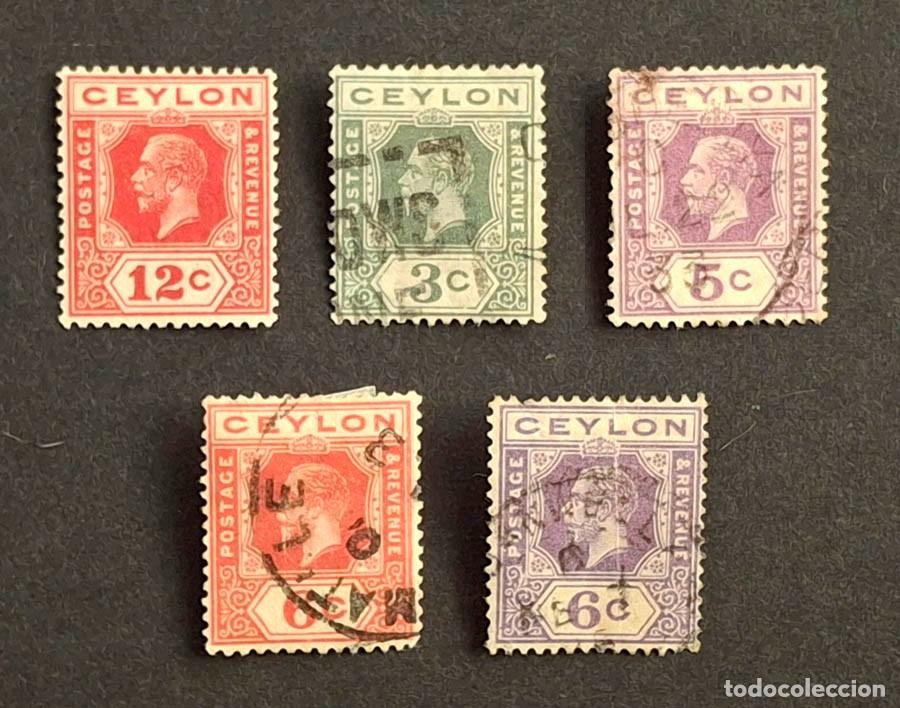 Sellos: 1912-1927, Ceil&aacute;n 5 sellos con charnela