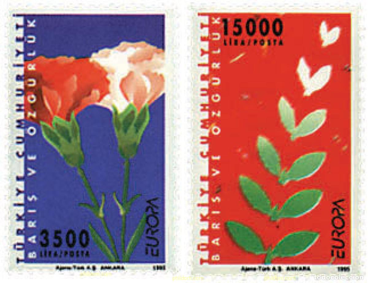 Sellos: 97093 MNH TURQUIA 1995 EUROPA CEPT. PAZ Y LIBERTAD