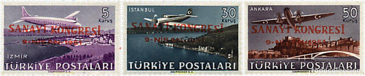 Sellos: 59338 MNH TURQUIA 1951 CONGRESO INDUSTRIAL DE ANKARA