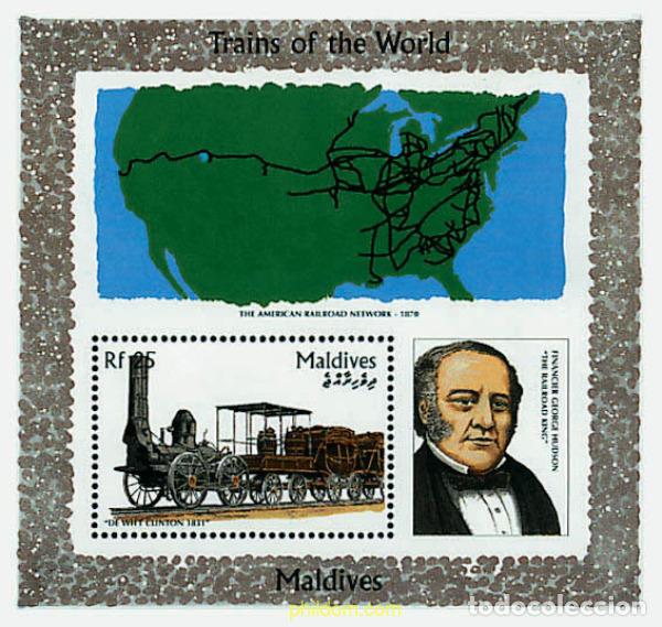 Sellos: 220918 MNH MALDIVAS 1996 TRENES DEL MUNDO