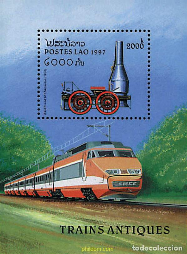 Sellos: 55559 MNH LAOS 1997 LOCOMOTORAS DE VAPOR