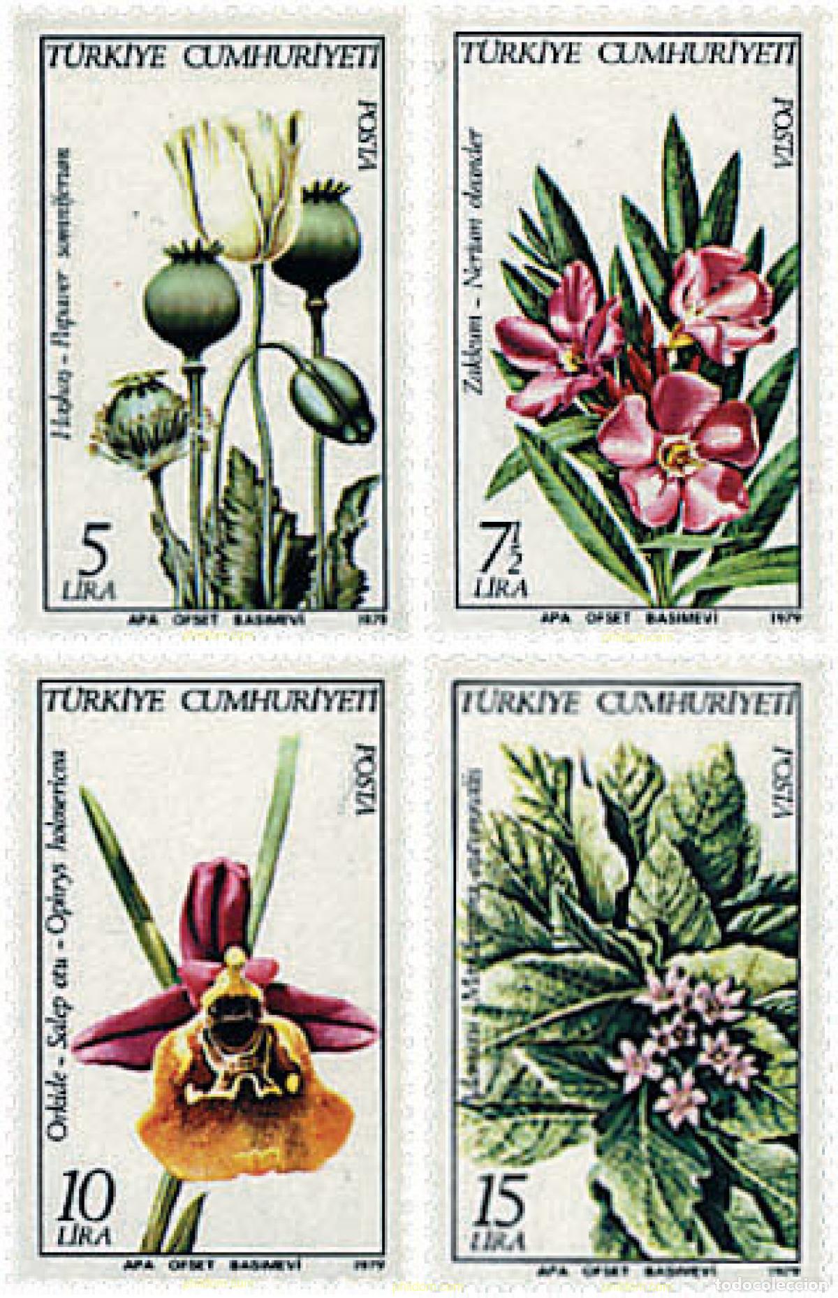 Briefmarken: 92371 MNH TURQUIA 1979 PLANTAS TURCAS