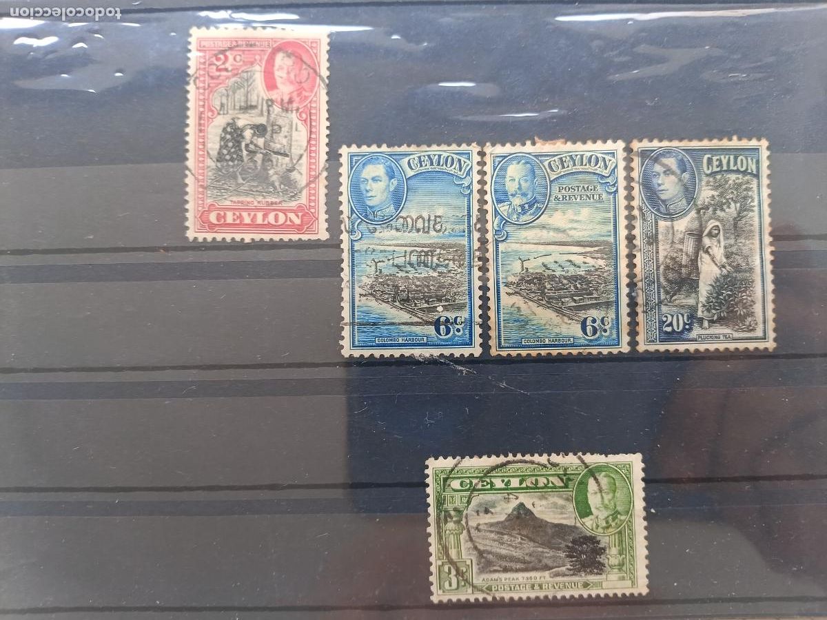 Sellos: CEYLON, CEYLAN. 5 SELLOS, COLONIA INGLESA
