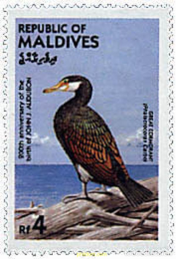 Sellos: 631740 MNH MALDIVAS 1985 BICENTENARIO DEL NACIMIENTO DEL ORNITOLOGO J.J. AUDUBON